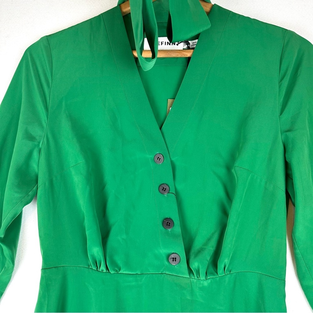 Cefinn Aurora Long Sleeve V-Neck Midi Dress Nwt Office — image 3 of 8